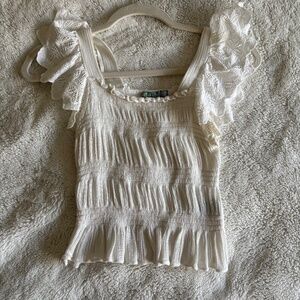 White top with ruffles from Nordstrom. Size small.